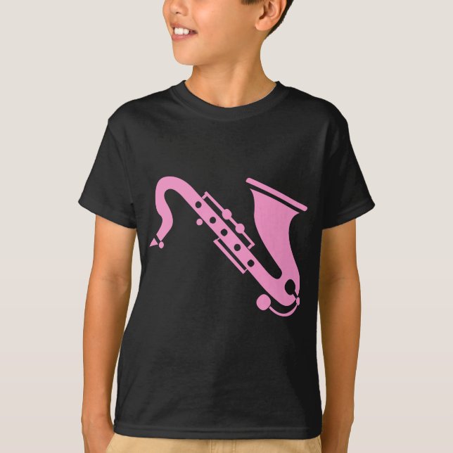T-shirts Saxofone - Rosa (Frente)