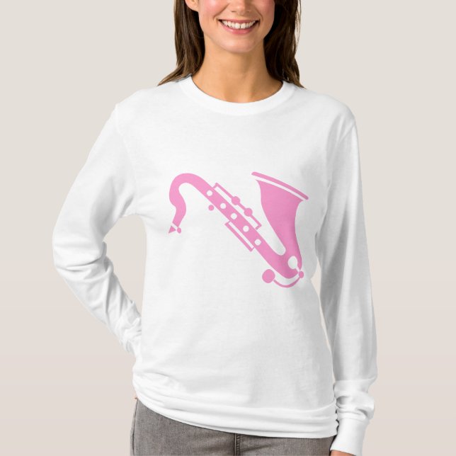 T-shirts Saxofone - Rosa (Frente)