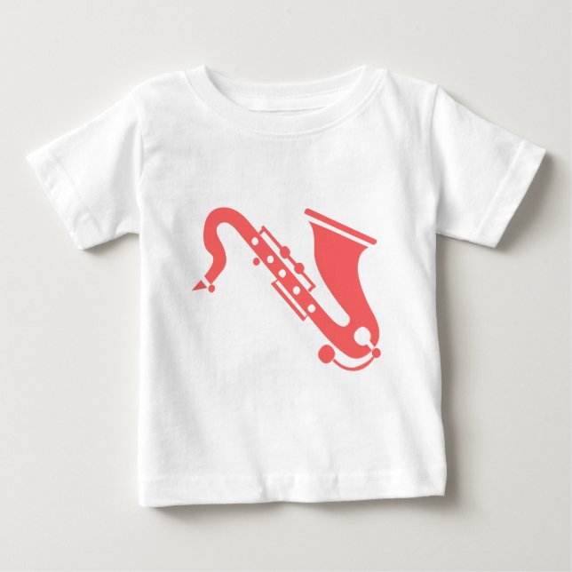 T-shirts Saxofone - Rosa Tropical (Frente)