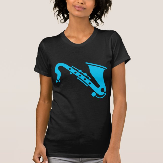T-shirts Saxofone - Sky Blue (Frente)