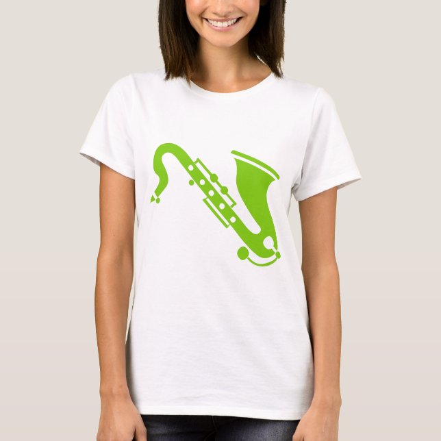 T-shirts Saxofone - Verde marciano (Frente)