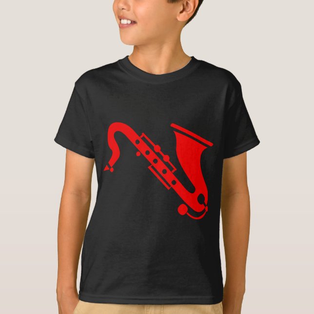 T-shirts Saxofone - Vermelho (Frente)