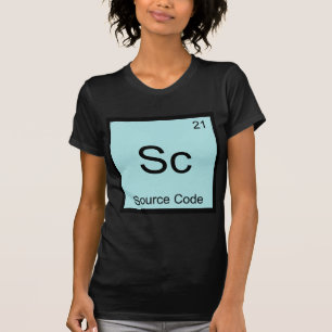T-shirts Sc - Código Fonte Símbolo de Elemento Químico Dive