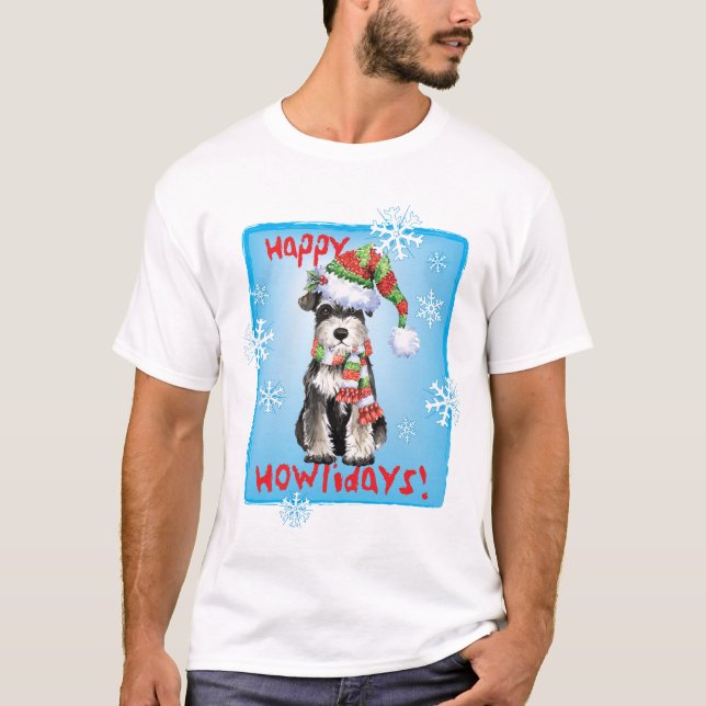 T-shirts Schnauzer diminuto feliz de Howlidays (Frente)