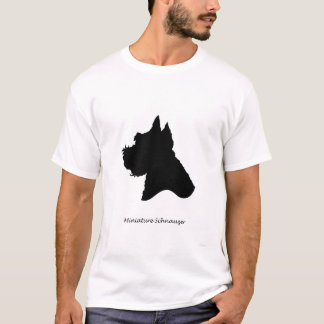 T-shirts Schnauzer diminuto - silhueta preta