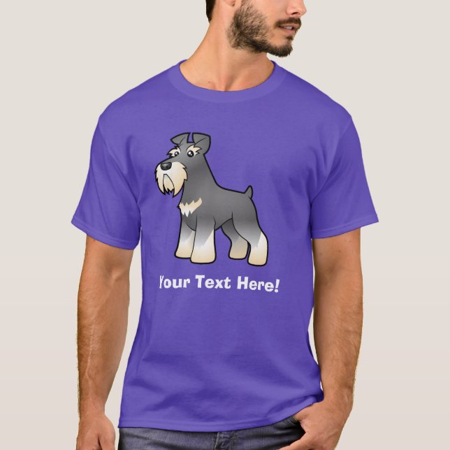T-shirts Schnauzer gigante/padrão/diminuto dos desenhos (Frente)