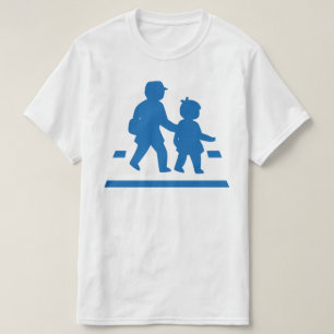 T-shirts School Children" cruzando > Sinal de tráfego japo