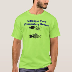 T-shirts schoolfish, escola primária do parque de Gillespi