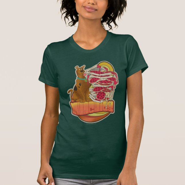 T-shirts Scooby-Doo | Pilha de pizza "Munchies" (Frente)