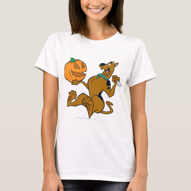 T-shirts Scooby-Doo que cinzela a abóbora (Frente)