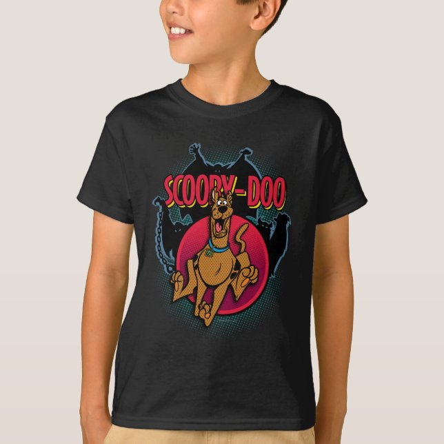T-shirts Scooby-Doo que funciona dos fantasmas gráficos (Frente)