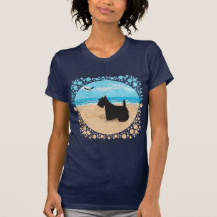 T-shirts Scottie na Praia com Gaivota