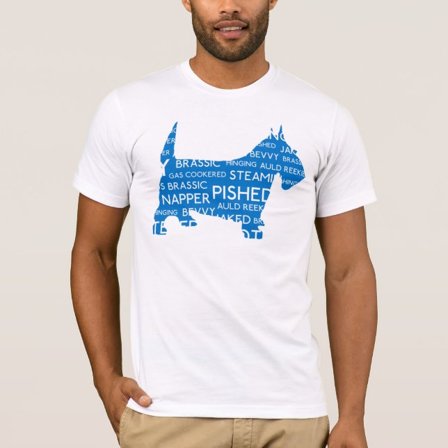 T-shirts Scottie Scottish Slang Blue (Frente)