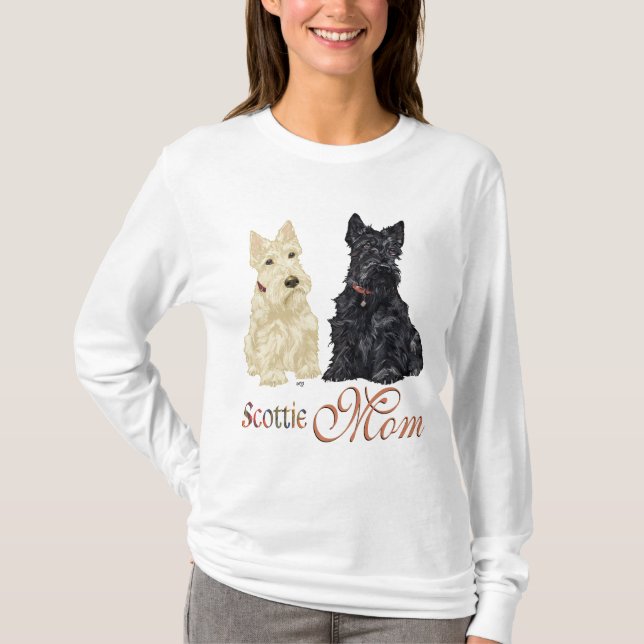 T-shirts Scotties Trigo e Preto no Dia das Mães (Frente)