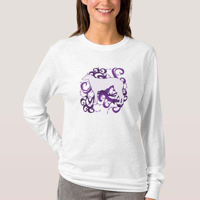 T-shirts Scottish roxo Deerhound do redemoinho (Frente)