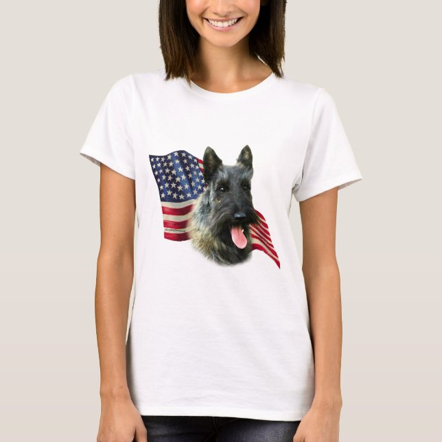 T-shirts Scottish Terrier (indle) Flag (Frente)