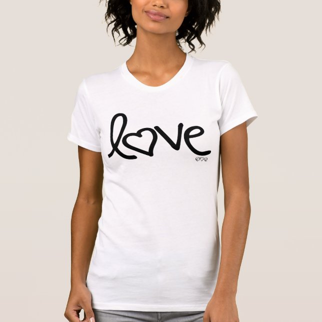 T-shirts scribble da tinta do amor (Frente)