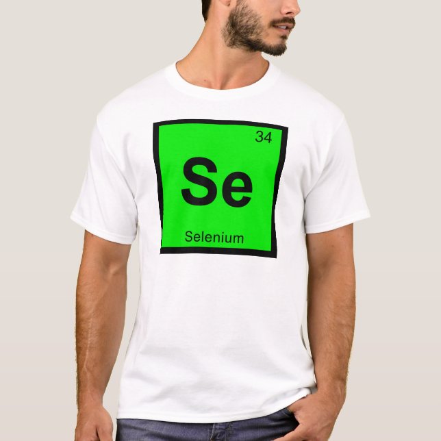 T-shirts Se - Símbolo Periódico de Mesa da Química Selenium (Frente)