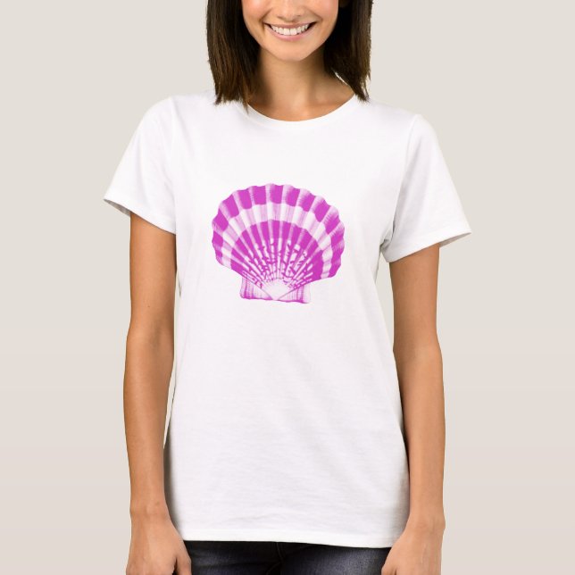 T-shirts Seashell - orquídea e branca (Frente)
