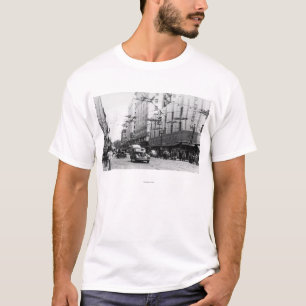 T-shirts Seattle, fotografia do centro da cena da rua de WA