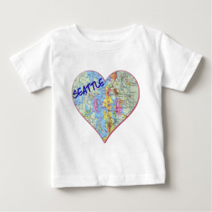 T-shirts Seattle Map Heart