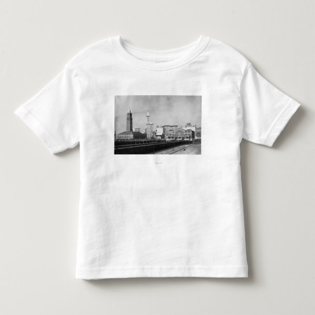 T-shirts Seattle, WA - centro Railway de Seattle e Smith (Frente)