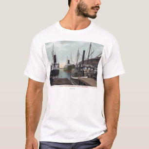 T-shirts Seattle, WashingtonView da doca e dos navios