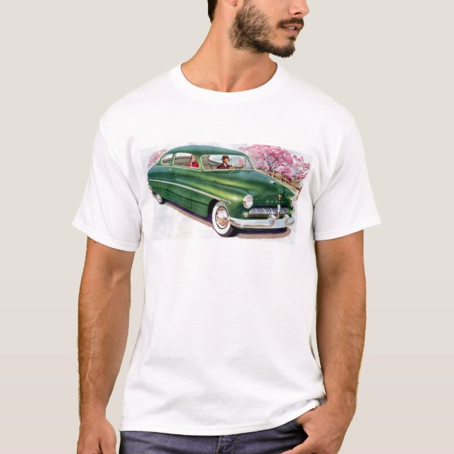 T-shirts sedan verde de 1949 Mercury (Frente)
