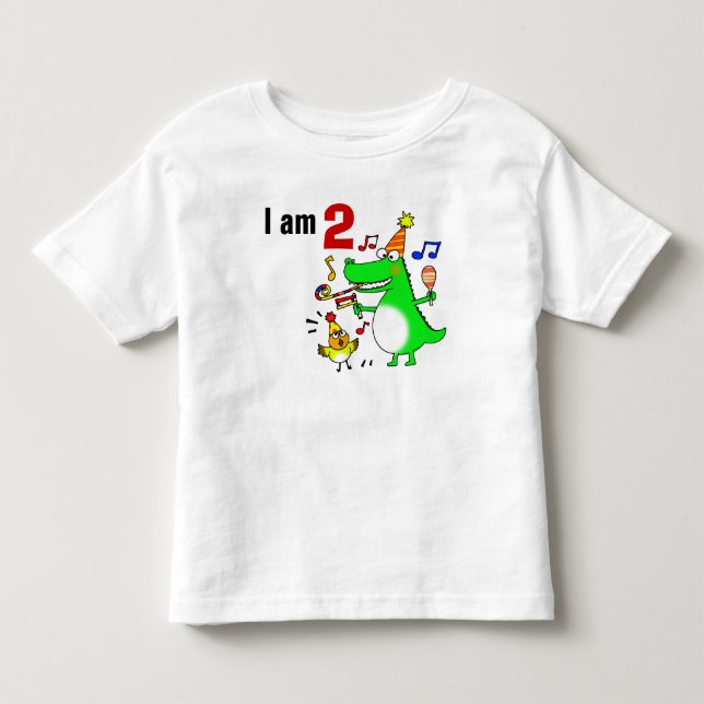 T-shirts Segundo aniversário feliz ( Eu sou 2 ) (Frente)