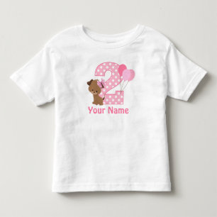 T-shirts segundo aniversário Rapariga Puppy Personalizada C