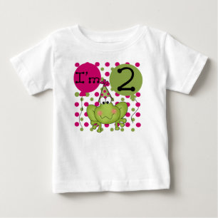 T-shirts segundo aniversário rosa sapo
