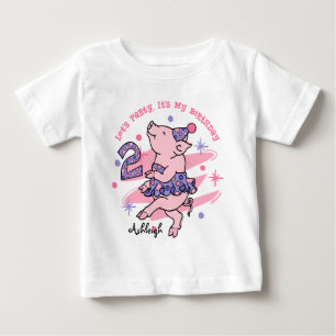 T-shirts Segundo aniversário Tutu Piggy Personalizado
