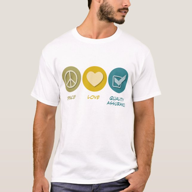 T-shirts Segurança de qualidade do amor da paz (Frente)
