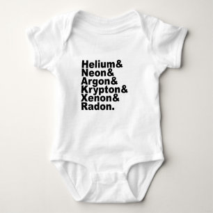 T-shirts Seis Gases Nobres na Tabela Periódica de Elementos