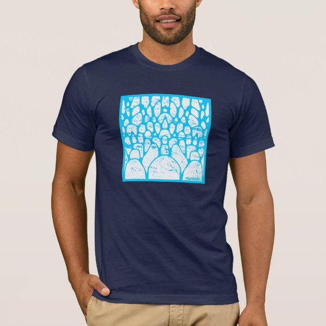 T-shirts Seixos azuis e brancos (Frente)