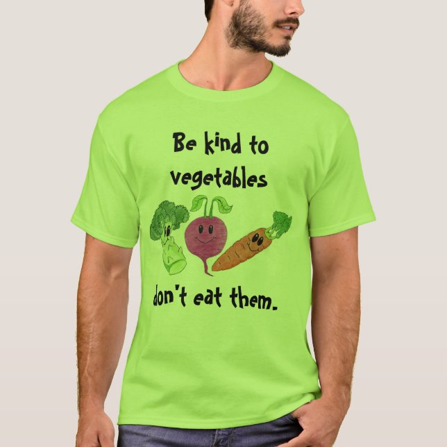 T-shirts Seja amável aos vegetais (Frente)