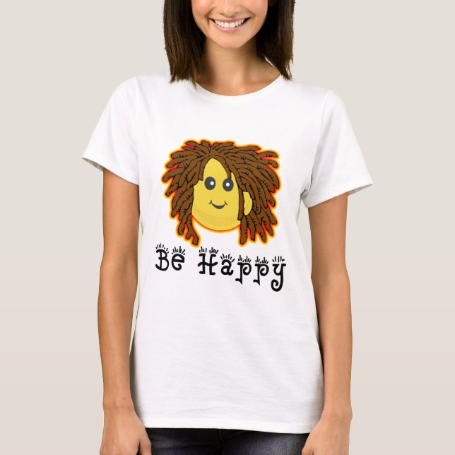 T-shirts Seja Rasta feliz segunda-feira Dreadlocks (Frente)