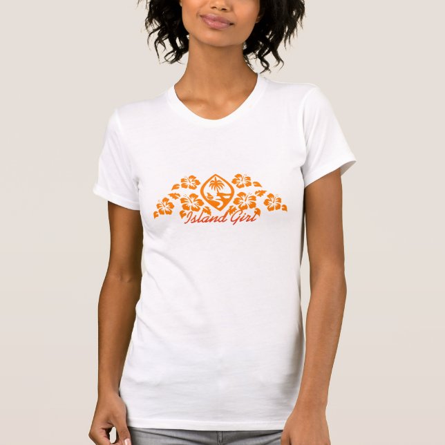 T-shirts Selo de Guam - T da menina da ilha (Frente)