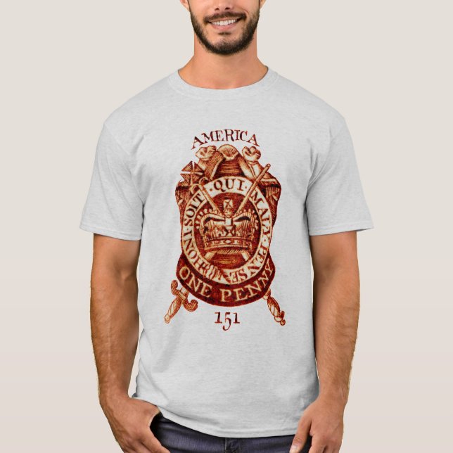 T-shirts Selo de imposto de 1765 americanos (Frente)