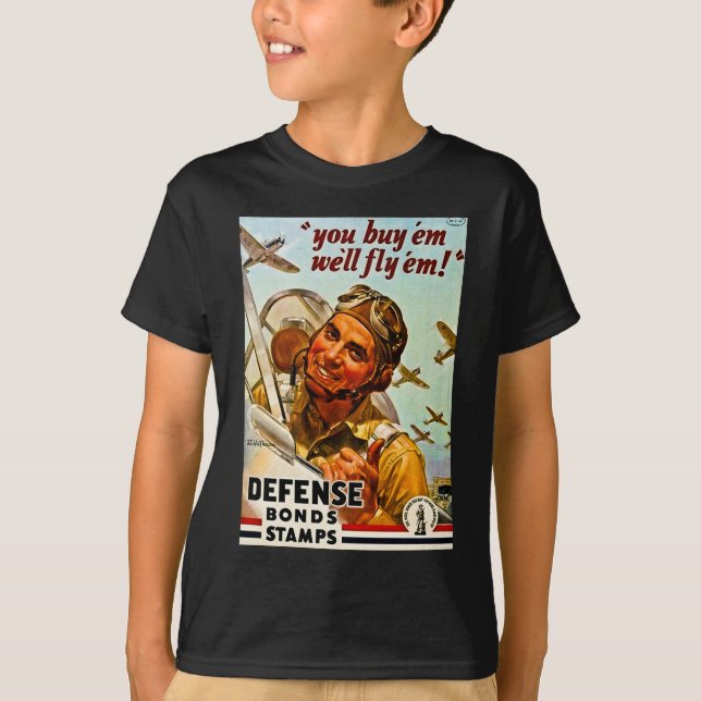 T-shirts Selos das ligações de defesa da segunda guerra (Frente)