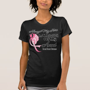 T-shirts Sempre Meu Herói Na Memória Tia - Câncer de Mama