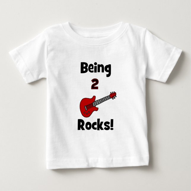 T-shirts Sendo 2 rochas!  com guitarra (Frente)