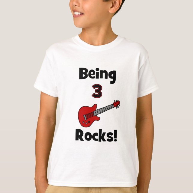 T-shirts Sendo 3 rochas! Com o balancim de Rockstar da (Frente)