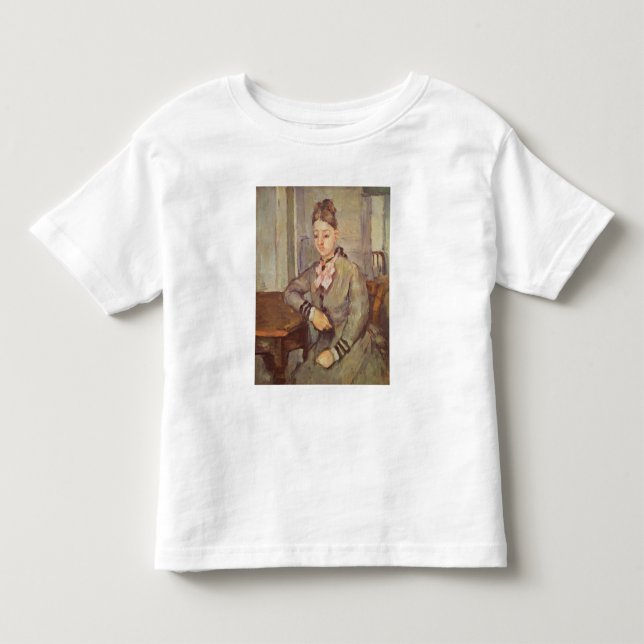 T-shirts Senhora Cezanne Leaning em uma mesa, 1873-77 (Frente)
