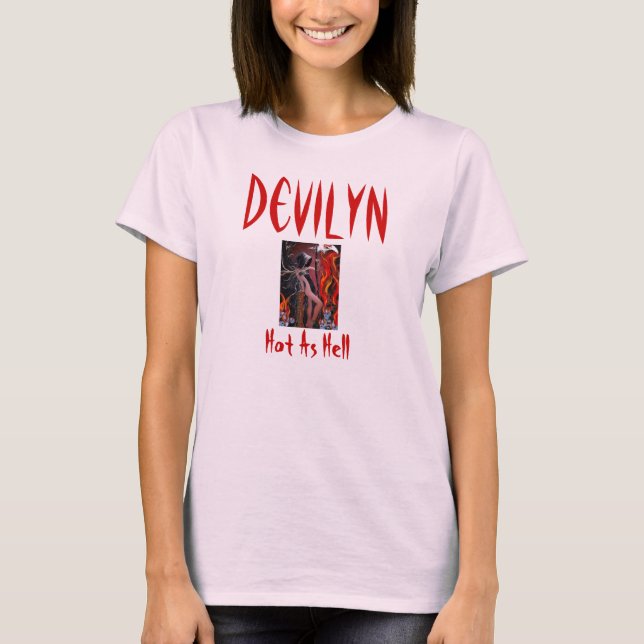 T-shirts senhora da morte, Devilyn, quente como o (Frente)
