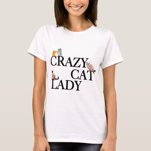 T-shirts Senhora de Gato Louca (Frente)