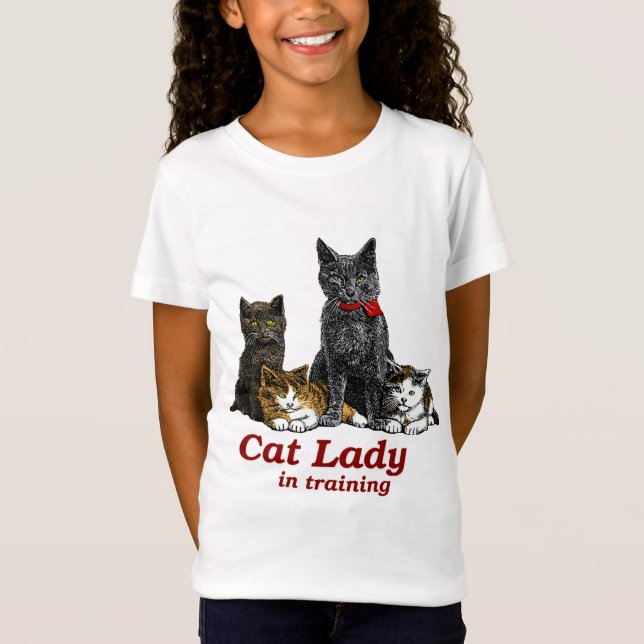 T-shirts Senhora do gato no treinamento (Frente)