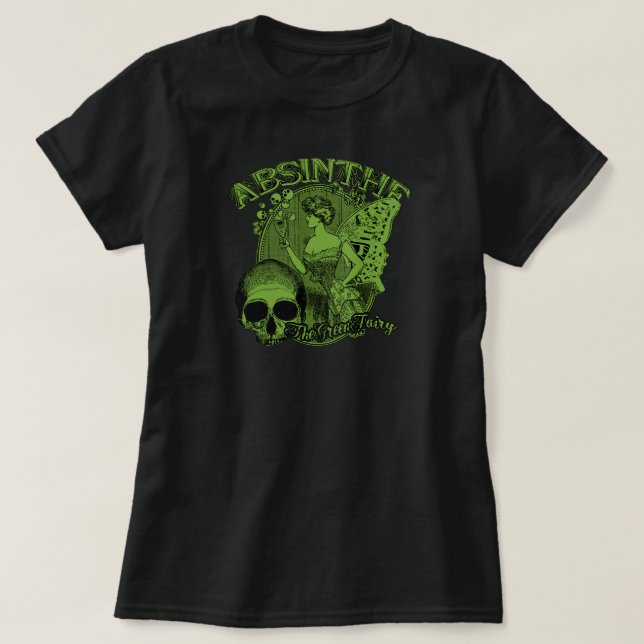 T-shirts Senhora feericamente verde do absinto (Frente do Design)