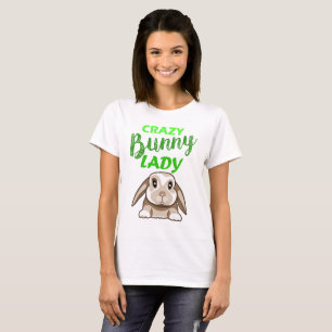 T-shirts Senhora louca Coelho do coelho/t-shirt do coelho