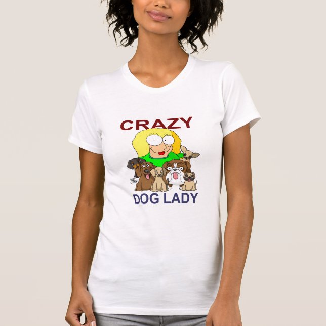 T-shirts Senhora louca do cão (Frente)